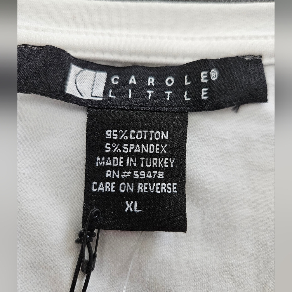 NWT - Carole Little White Cotton Stretch Jersey - Size XL - Picture 6 of 6